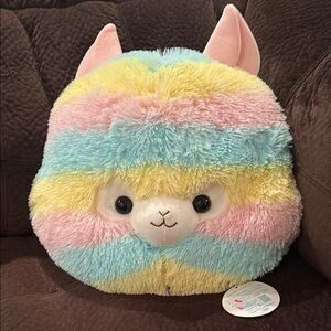 Colorful Striped Plush Alpaca Pillow - Amuse Alpacasso - BRAND NEW WITH TAGS